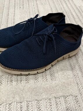 Nautica Navy Knit Lace-Up Oxfords